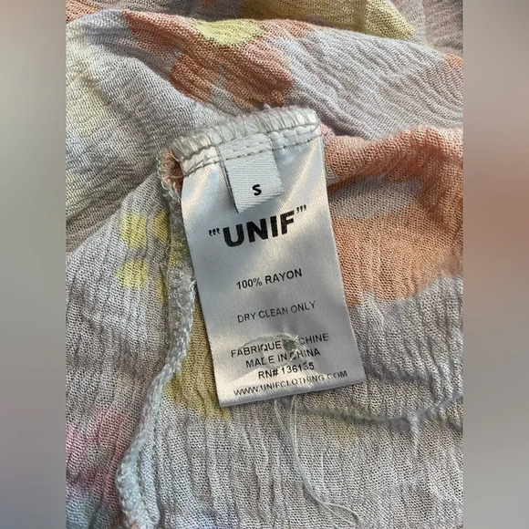 Unif Floral Button Up Dress Size Small B14 - Picture 4 of 5